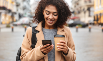 Woman who is learning how to make money with a smartphone